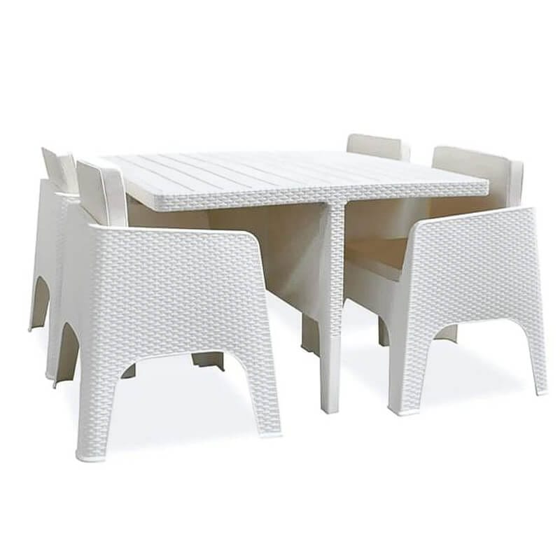 salon de jardin 4 places en tunisie ; couleur : blanc