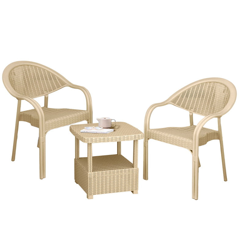 Salon de jardin 2 places en résine tressée pour aménager un espace extérieur en Tunisie